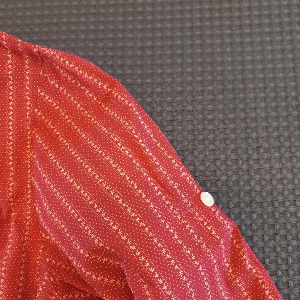 Ralph Lauren Sz L 10 12 Red Polka Dot Calico Vintage Country Blouse Shirt Top - Picture 6 of 6